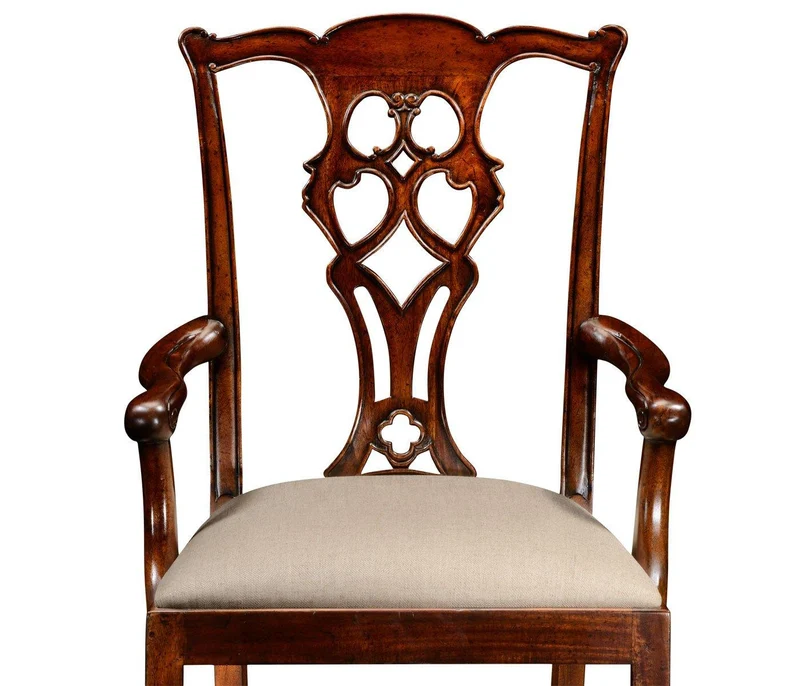 Buckingham Chippendale Antique Mahogany Arm Chair in Antwerp