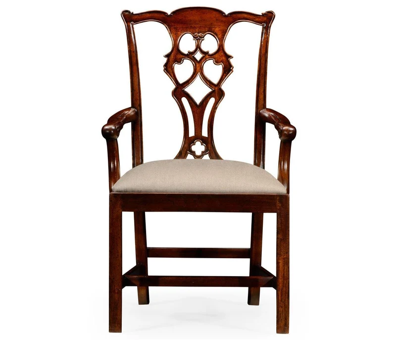 Buckingham Chippendale Antique Mahogany Arm Chair in Antwerp