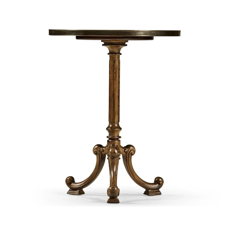 Brown Mahogany Lamp Table with Brass Moulding