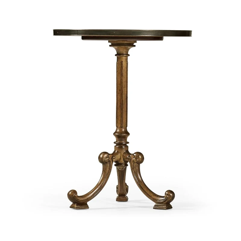 Brown Mahogany Lamp Table with Brass Moulding