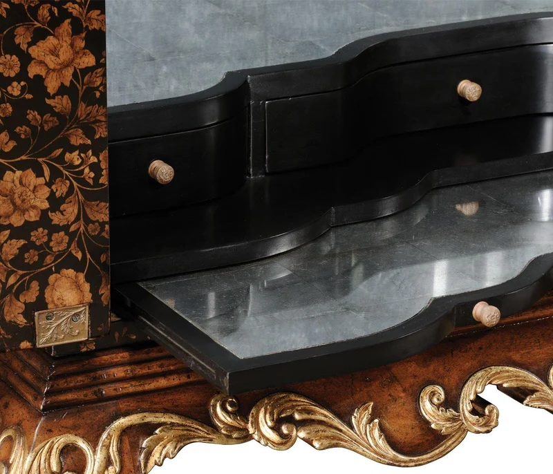 Black Chinoiserie Drinks Cabinet