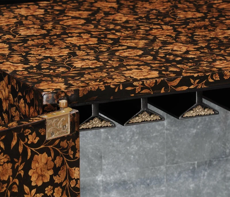 Black Chinoiserie Drinks Cabinet