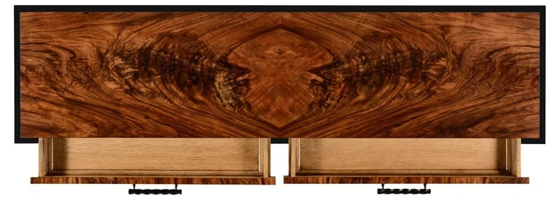 Barley Console Table with Drawers in Black