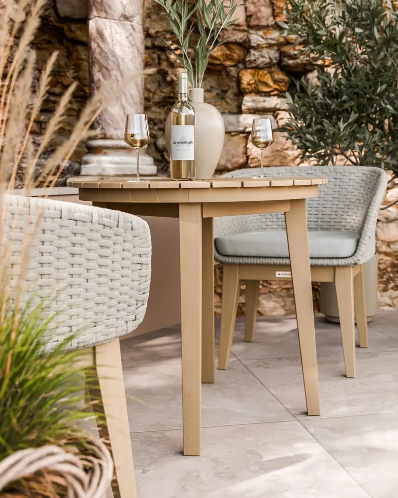 Roma 2 Seater Round Sunray Bistro Set with Eden Dusk Chair
