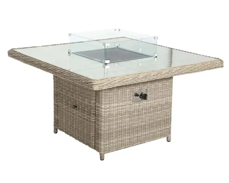 Wentworth 8 Seater Deluxe Modular Corner Dining & Lounging Set with Square Fire Pit Table