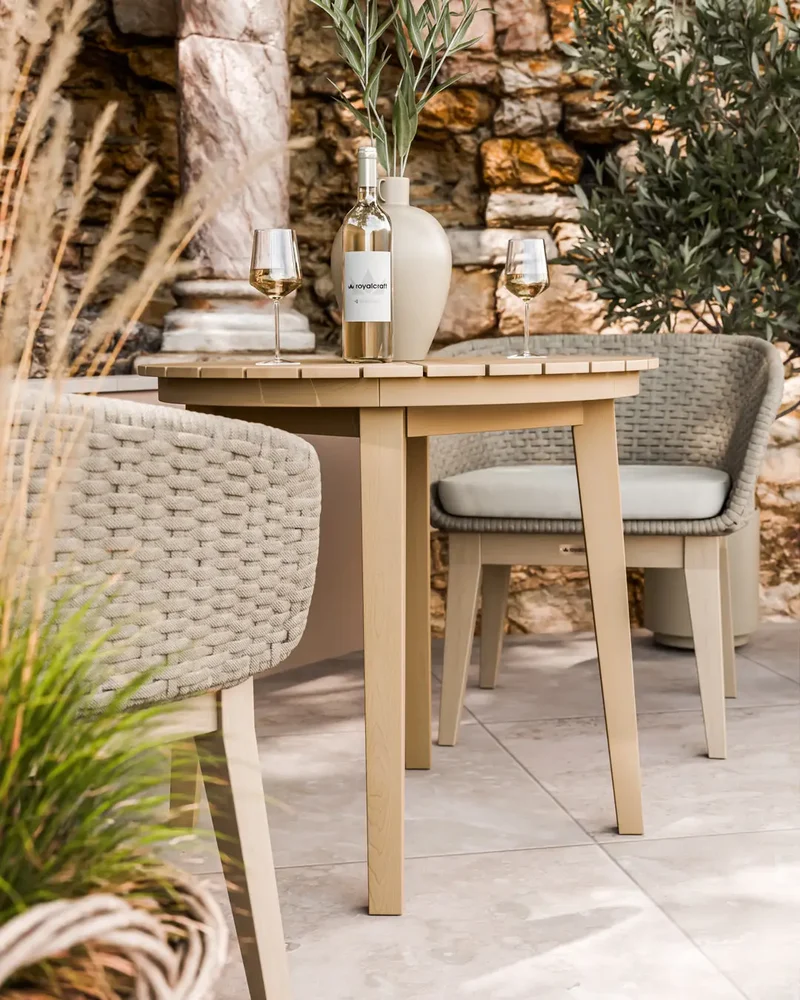 Roma 2 Seater Round Sunray Bistro Set with Eden Dawn Chair