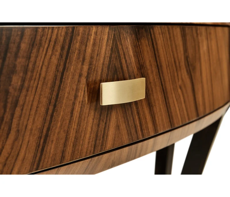 Art Deco Satin Demilune Console Table - Large
