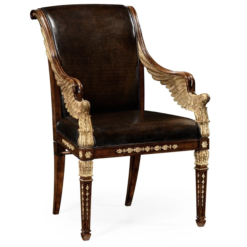 Armchair Empire in Black Leather