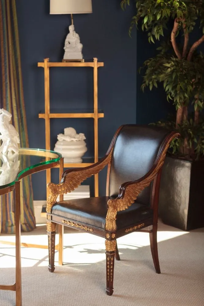 Armchair Empire in Black Leather