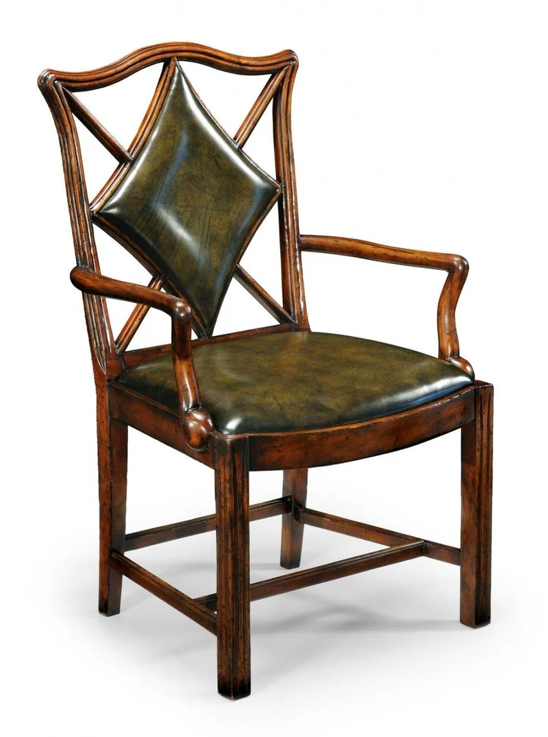 Armchair Diamond Playing Card - English Green Leather