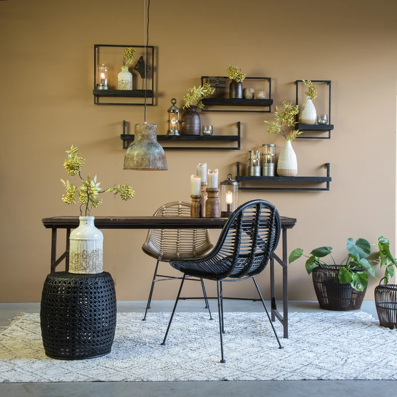 Wall shelf 50x15x50 cm MADDISON wood matt black