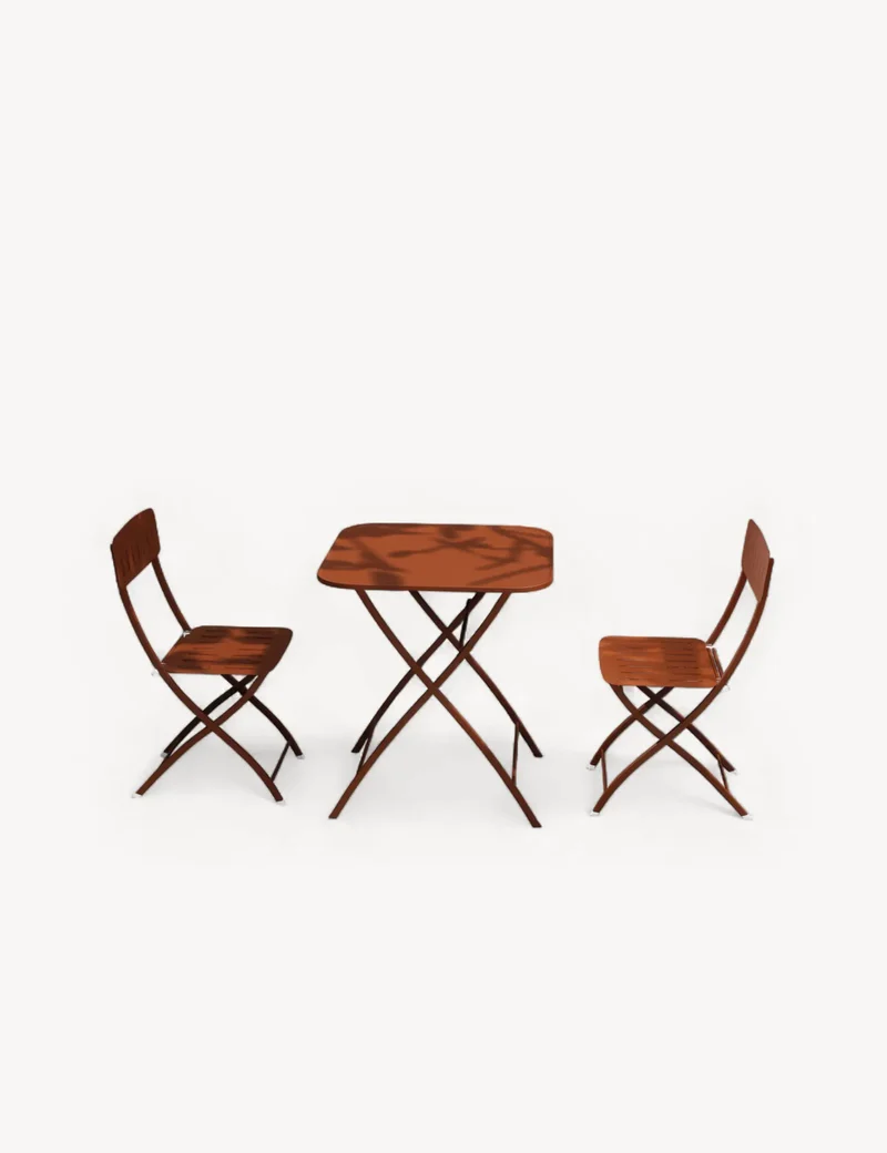 Venice 2 Seater Folding Bistro Set in Cayenne Orange