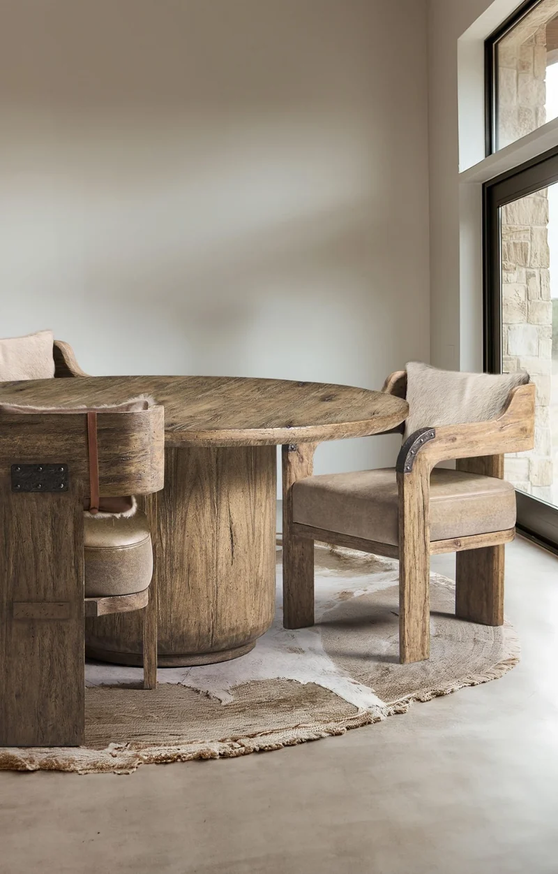 152cm Stone Ridge Round Dining Table Light