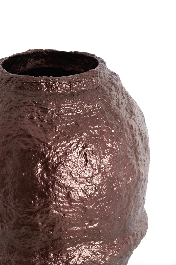 Vase deco 45x60 cm LEANO metallic eggplant
