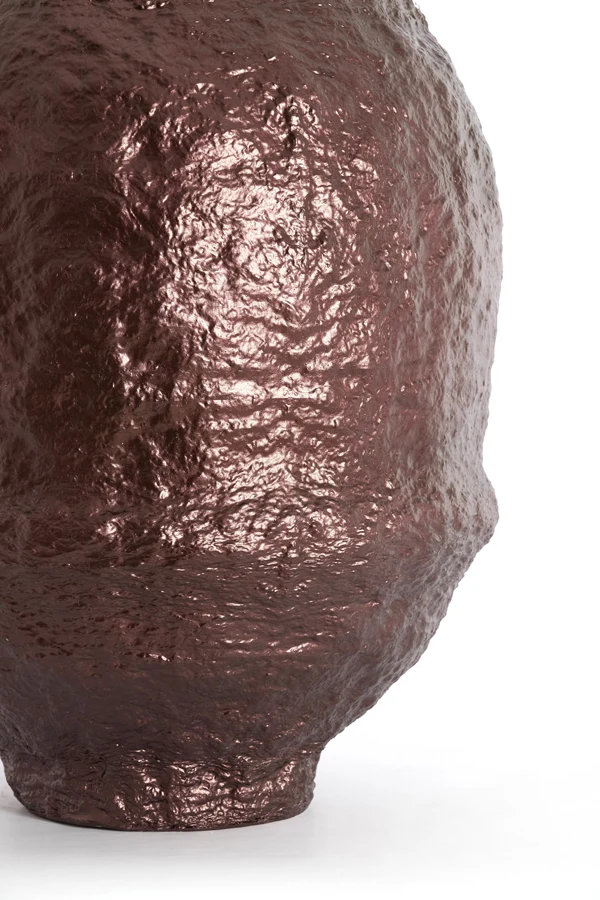Vase deco 45x60 cm LEANO metallic eggplant