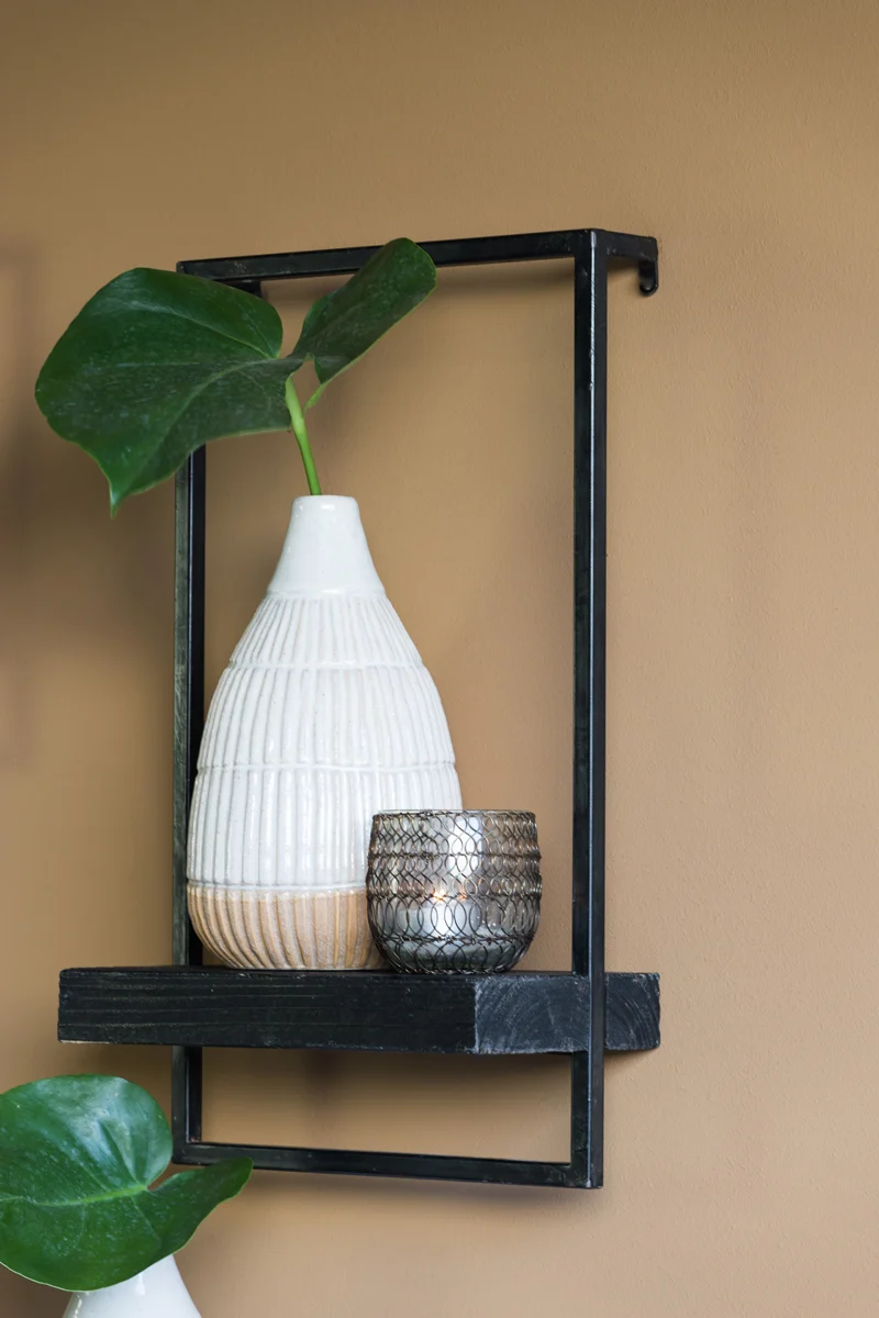 Wall shelf 30x15x50 cm MADDISON wood matt black