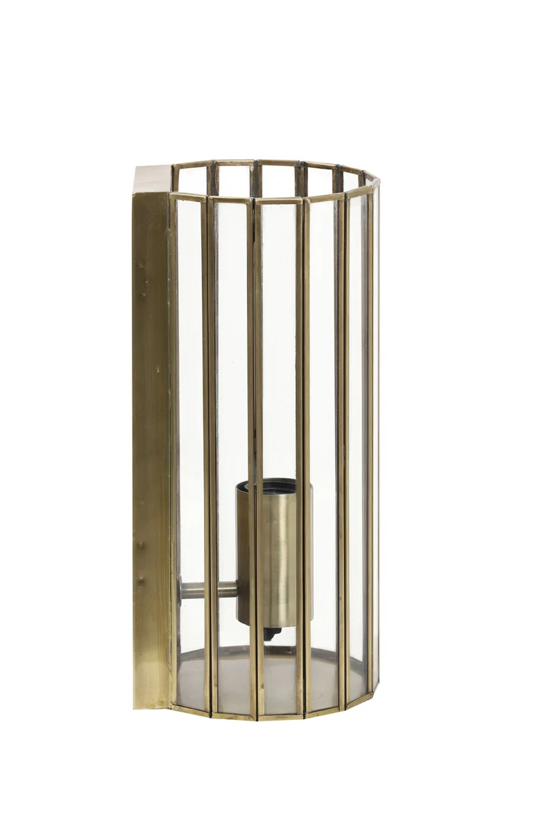 Wall lamp 14x13x30,5 cm STRBY antique bronze+glass