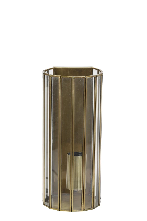 Wall lamp 14x13x30,5 cm STRBY antique bronze+glass