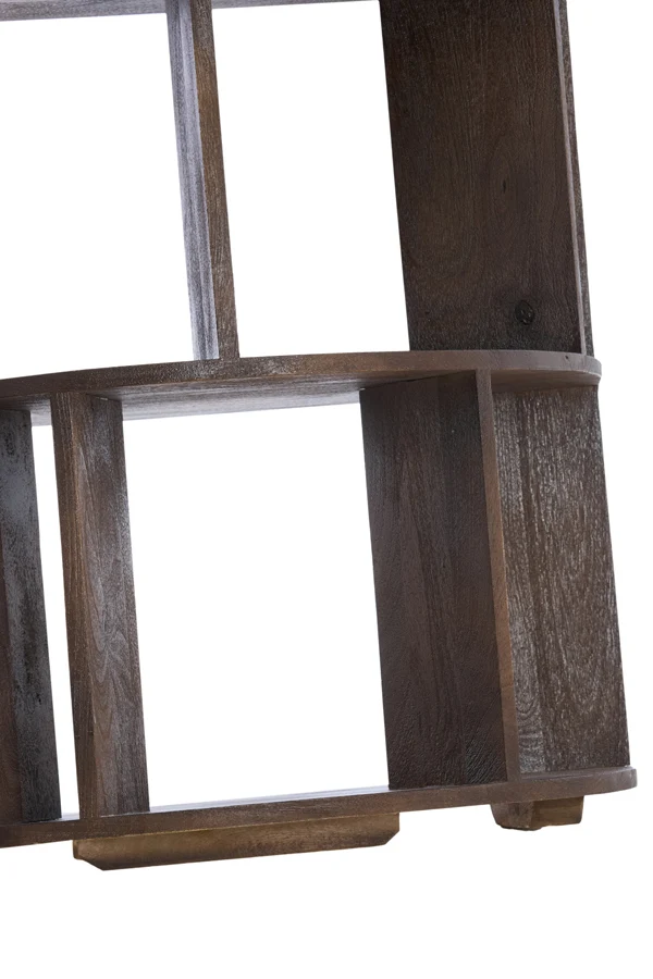 Wall cabinet open 76x37x212 cm LIMPYA wood matt dark russet