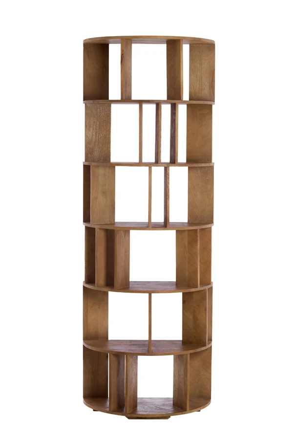 Wall cabinet open 76x37x212 cm LIMPYA light brown
