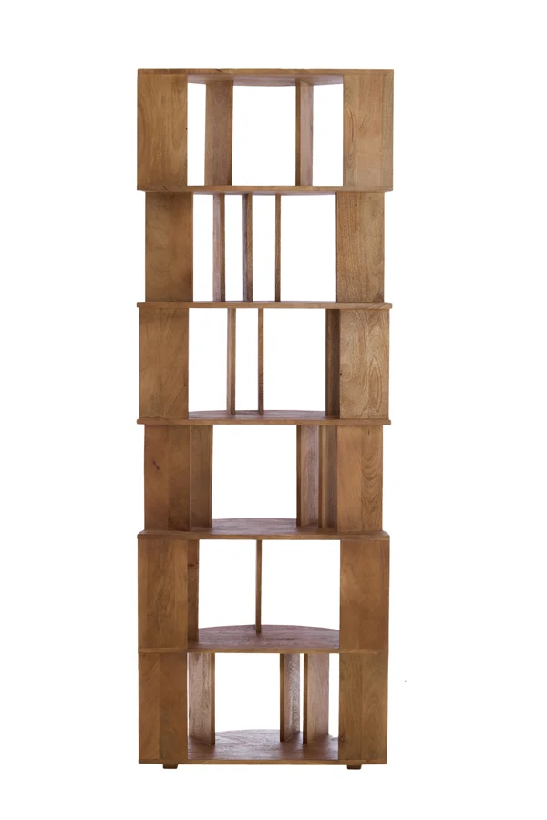 Wall cabinet open 76x37x212 cm LIMPYA light brown