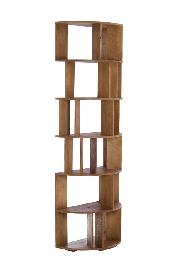 Wall cabinet open 76x37x212 cm LIMPYA light brown