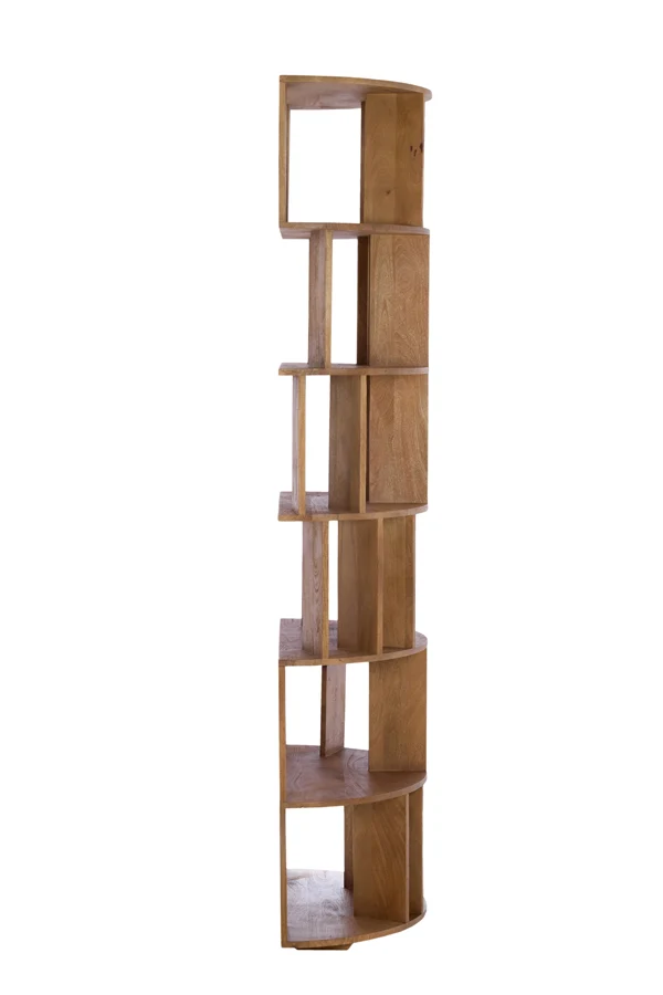 Wall cabinet open 76x37x212 cm LIMPYA light brown