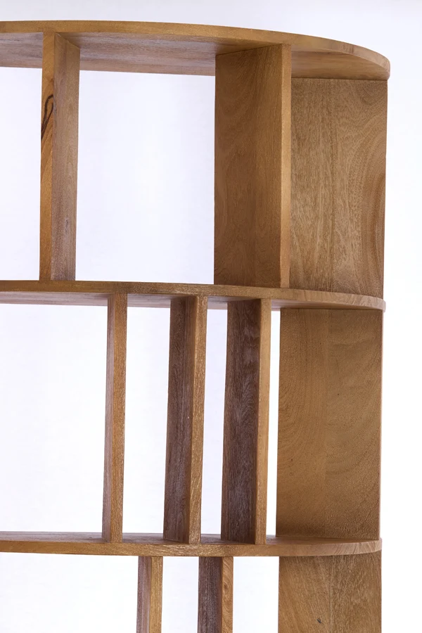 Wall cabinet open 76x37x212 cm LIMPYA light brown
