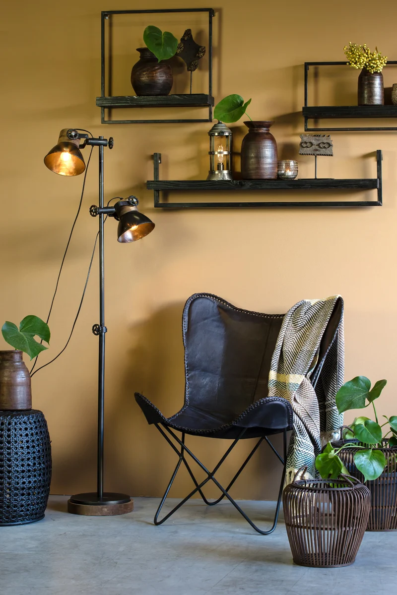 Wall shelf 100x15x24 cm MADDISON wood matt black