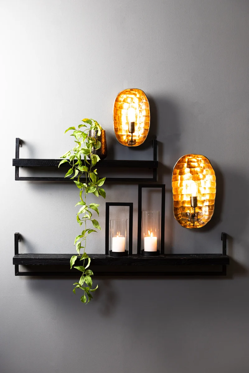 Wall shelf 100x15x24 cm MADDISON wood matt black