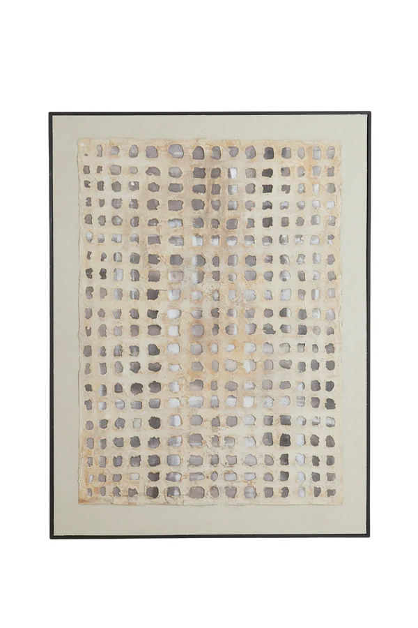 Wall ornament 90x3,5x120 cm DEHESA cream+sand-taupe