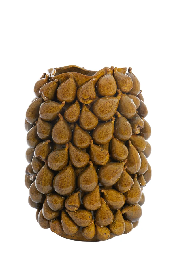 Vase deco 35x33x47 cm NATALIA ceramics yellow-brown