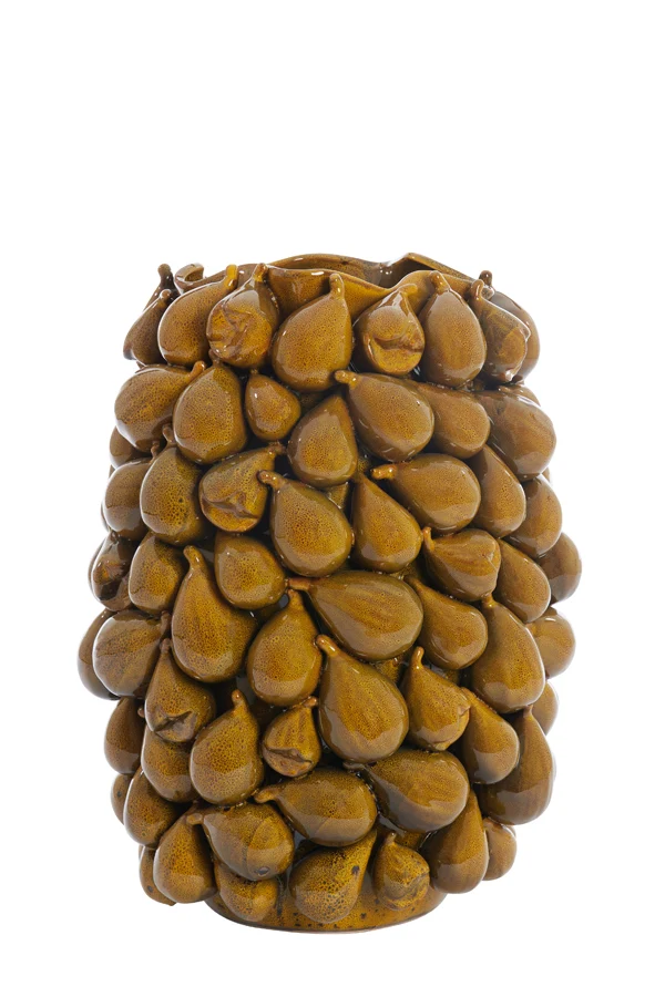 Vase deco 35x33x47 cm NATALIA ceramics yellow-brown