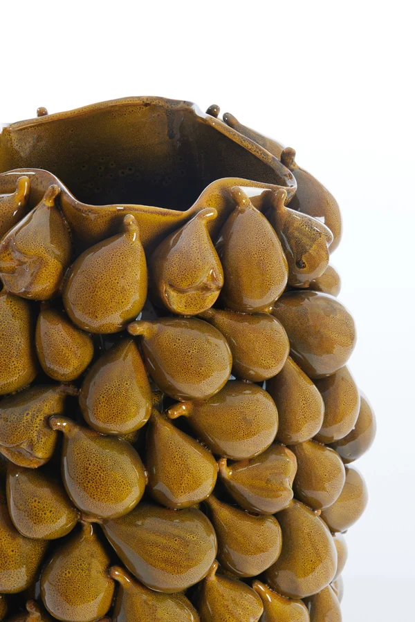 Vase deco 35x33x47 cm NATALIA ceramics yellow-brown