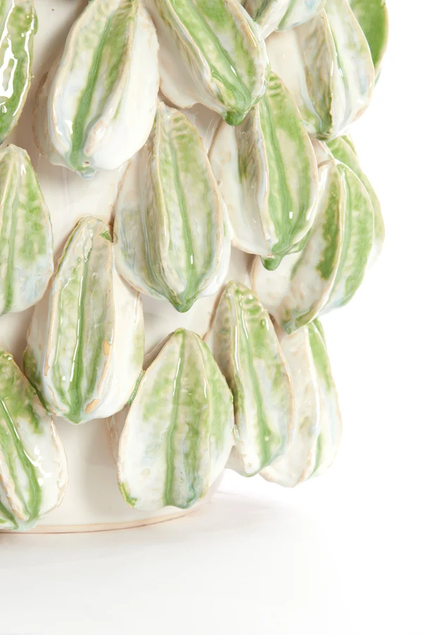 Vase deco 35x33x47 cm CARAMBOLA ceramics cream+green