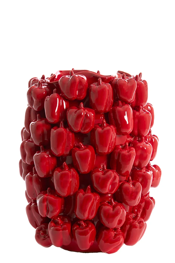 Vase deco 35x33x47 cm BELLPEPPER ceramics shiny red