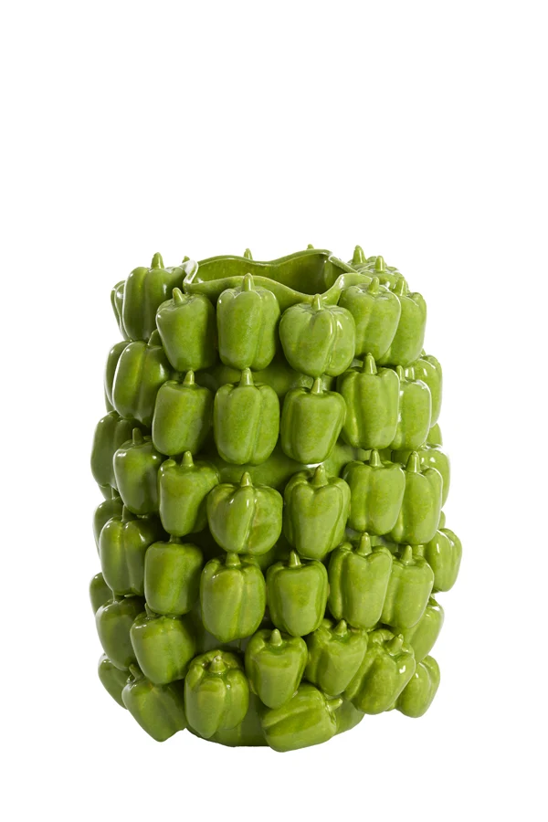 Vase deco 35x33x47 cm BELLPEPPER ceramics shiny green