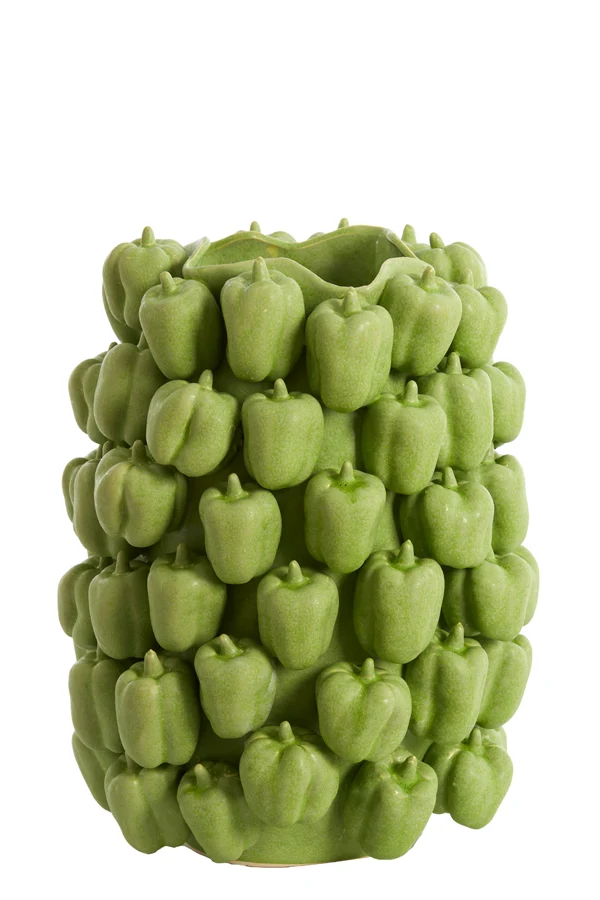 Vase deco 35x33x47 cm BELLPEPPER ceramics matt green