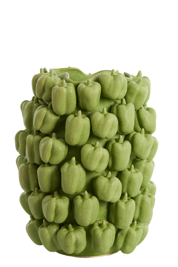 Vase deco 35x33x47 cm BELLPEPPER ceramics matt green