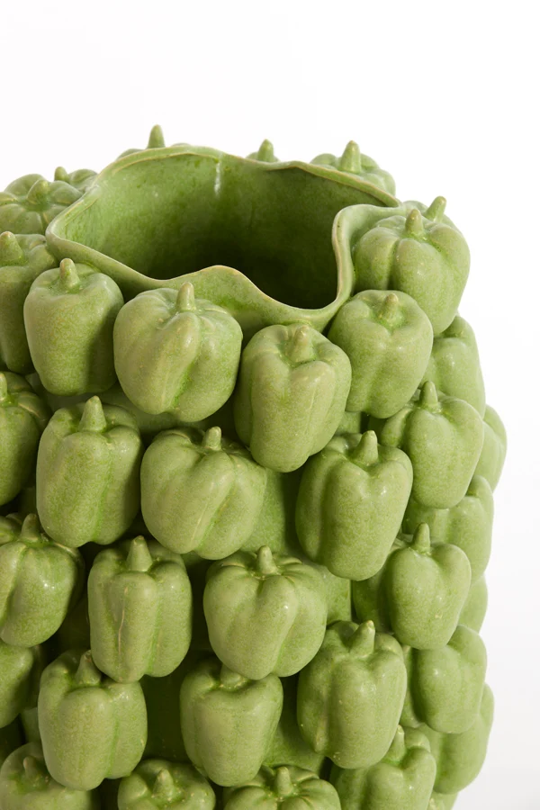 Vase deco 35x33x47 cm BELLPEPPER ceramics matt green