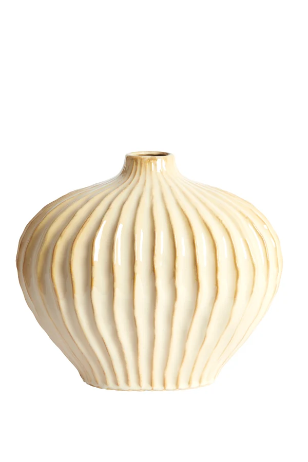 Vase deco 35x21x30 cm LORITO ceramics sand-beige