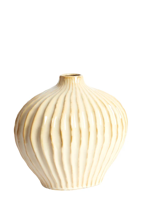 Vase deco 35x21x30 cm LORITO ceramics sand-beige