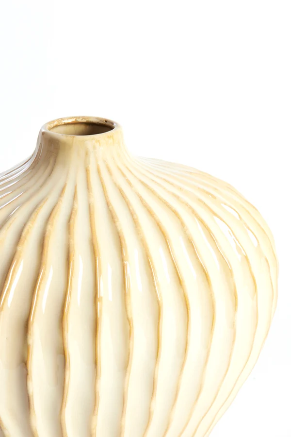 Vase deco 35x21x30 cm LORITO ceramics sand-beige