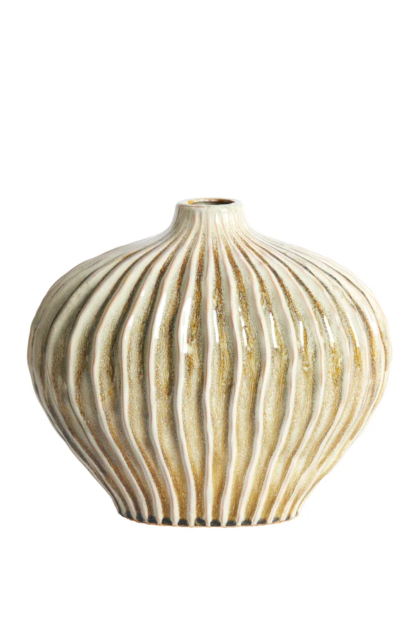 Vase deco 35x21x30 cm LORITO ceramics olive green