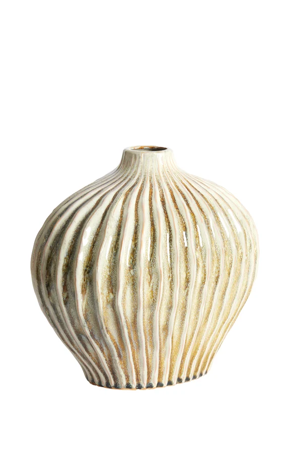 Vase deco 35x21x30 cm LORITO ceramics olive green