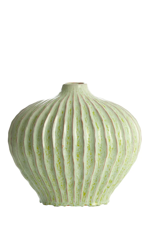 Vase deco 35x21x30 cm LORITO ceramics mint green