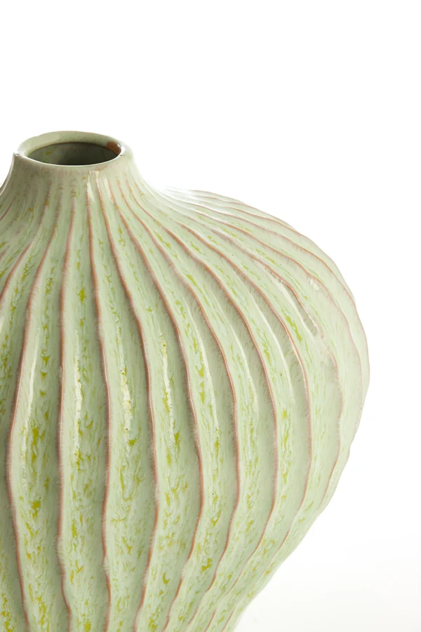 Vase deco 35x21x30 cm LORITO ceramics mint green