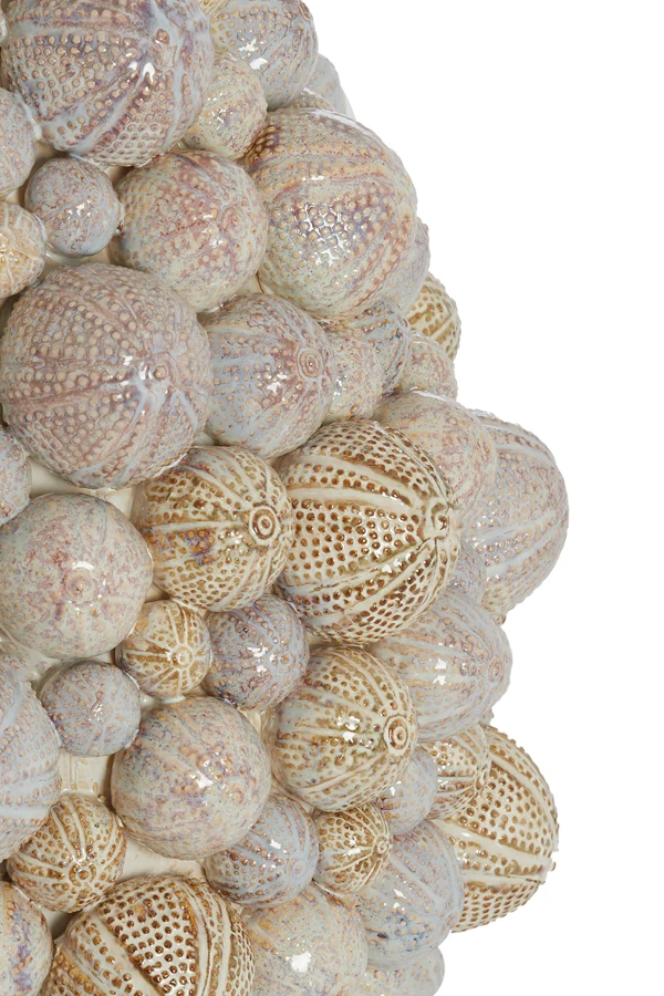 Vase deco 29,5x32 cm SEA URCHIN ceramics cream-sand