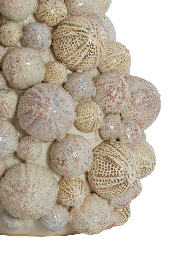 Vase deco 29,5x32 cm SEA URCHIN ceramics cream-sand