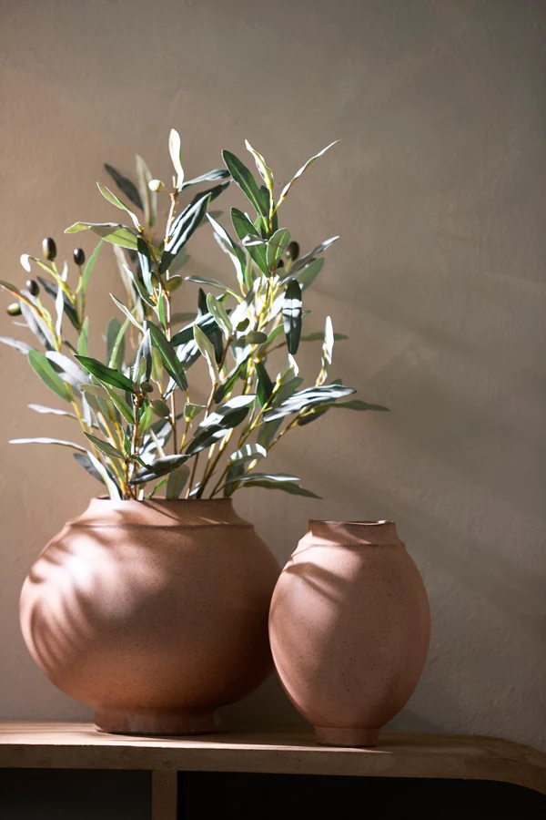 Vase deco 29,5x25,5 cm LOREA ceramics matt terra pink